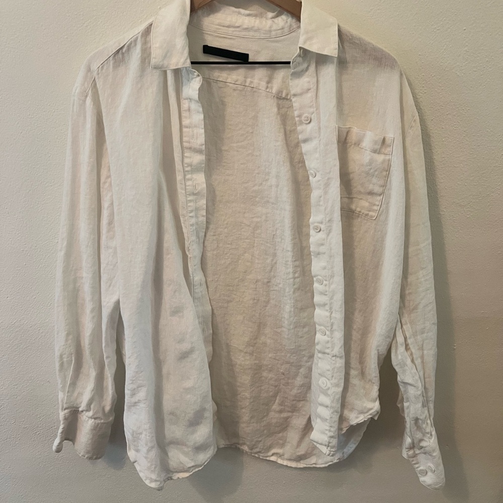 Jenni Kayne White Casual Button Down Shirt